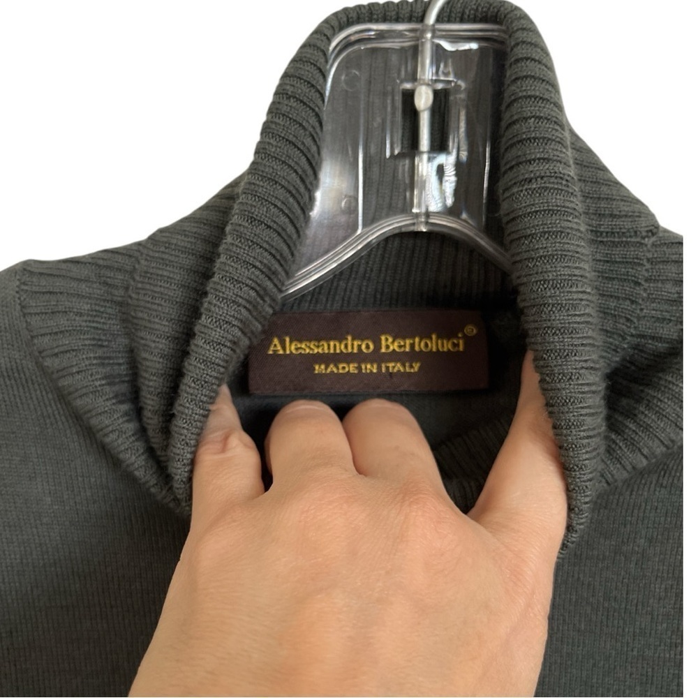 Alessandro Bertoluci Italian merino wool turtleneck sweater NWOT size M/L C-10 - Picture 4 of 7